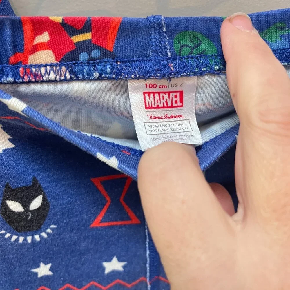 Hanna Andersson Marvel Kids Pajama Set US‎ 4 100% Organic Cotton